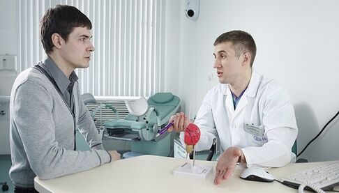 a doctor prescribes treatment of prostatitis with a device