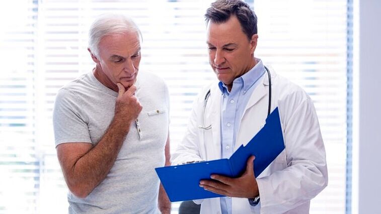 a doctor prescribes treatment for prostatitis